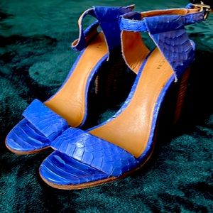 Coach Blue Snake Skin High Heeled Sandals